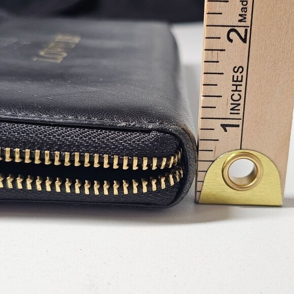 Zadig & Voltaire 'Love Is' Black Leather Wristlet Wallet Gold Zipper Logo - Picture 10 of 12